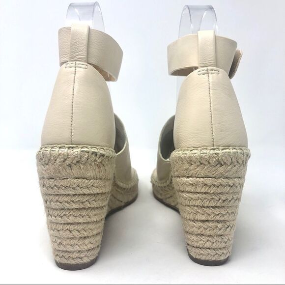 NEW Splendid Cream Leather Espadrille Wedge Sandal - Picture 5 of 7